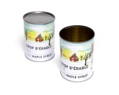 maple syrup cans, canned maple syrup, box of cans maple syrup, empty cans, maple syrup cans  ls bilodeau