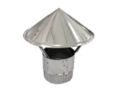 Peak style cap for hood, small peak cover for 6 inline chimney pipe, chimney hat, chimney cone, chimney cap ls bilodeau