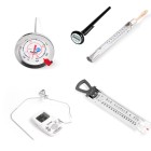 Various thermometers for maple syrup production