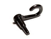 Black plug with hook P302734, plastic tubing hooked plug 5-16 LS Bilodeau, maple plug with hook 5-16, short black plug, Plastech plug, tubing hardware plug LS Bilodeau