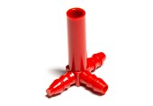 Tee-plug female extension red P302916, T-plug plastic LS Bilodeau, Maple 5-16 tee, tubing Tee fitting, T-plug Plastech, tubing hardware T plug LS Bilodeau