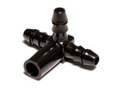 Tee-plug female short black P302715, T-plug plastic LS Bilodeau, Maple 5-16 tee, tubing Tee fitting, T-plug Plastech, tubing hardware T plug LS Bilodeau