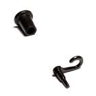 Black plugs caps various tubing, plastic tubing various plugs 5-16 LS Bilodeau, maple plugs 5-16, short black plugs for tubing, Plastech plugs, tubing hardware plugs LS Bilodeau