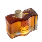 bouteille drapeau canadien 50 ml, bouteille décorative verre, vue de côté, sirop d’érable, emballage produits d’érable, souvenir Canada
