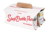 caisse à poignée pour 8 cannes, boîte de sirop d’érable montée, carton de transport, emballage acéricole, poignée intégrée