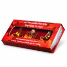 Canada maple syrup gift box, 3 bottle box, two maple leaf bottles, Canadian flag bottle, Canadian gift packaging, maple products
