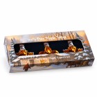 coffret sirop d’érable ouvert vue 2, boîte cabane à sucre, trois bouteilles érable, emballage cadeau acéricole, coffret présentation