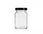 pot carré verre 360 ml, pot sirop d’érable 360 ml, contenant verre produits d’érable, emballage sirop d’érable, pot acéricole