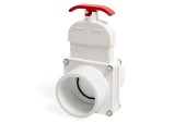 valve guillotine PVC 2 po, vanne guillotine 2 pouces, valve PVC vue avant, robinet d'arrêt, plomberie acéricole, équipement érablière, LS Bilodeau